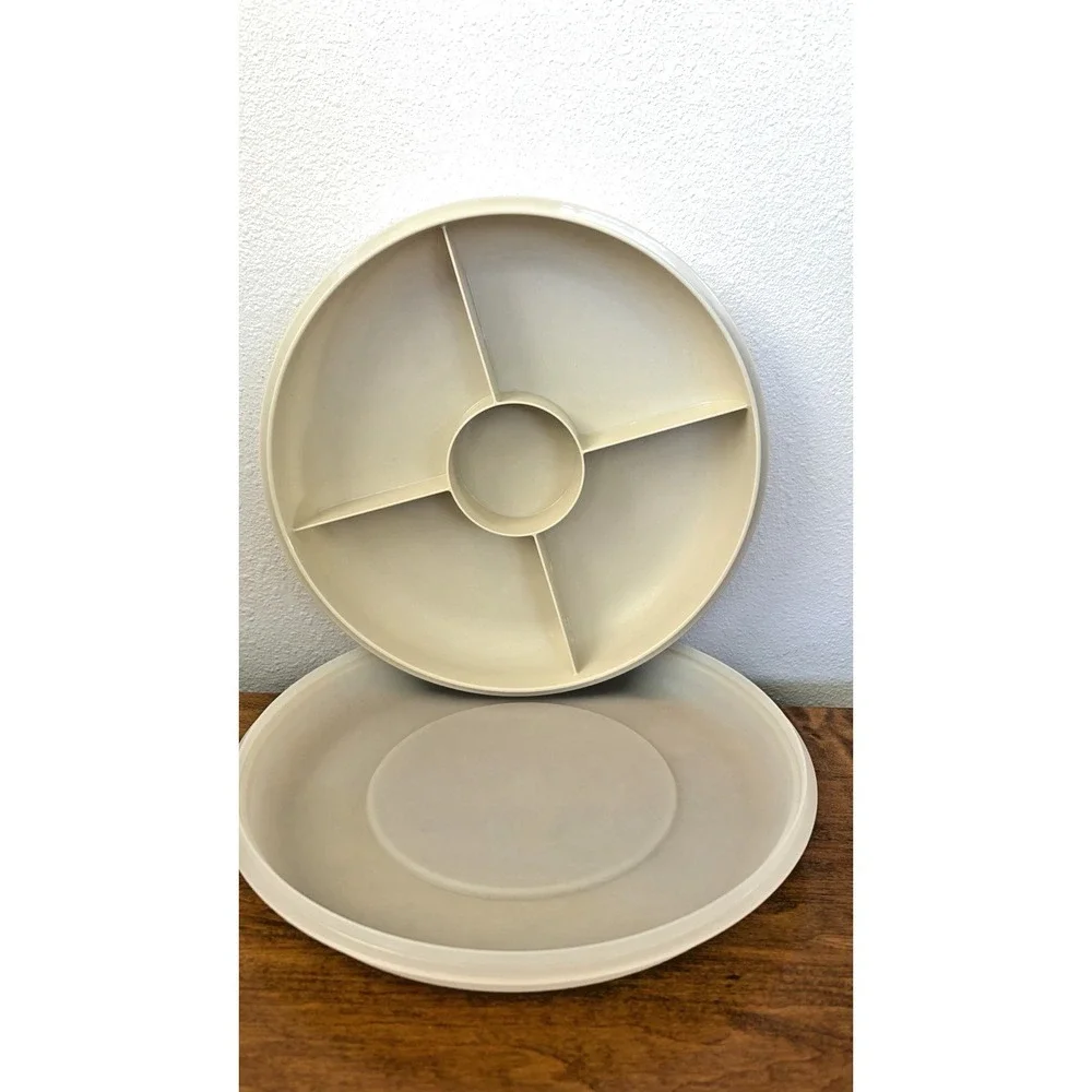 Tupperware Divided 5 Vegetable Snack Fruit Relish Dish Tray Vintage 1708-5 w/Lid